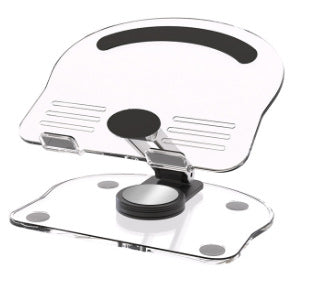 NNEDSZ Black Acrylic Foldable Tablet and Phone Stand - 360° Rotation, Anti-Slip Design, Lightweight and Compact