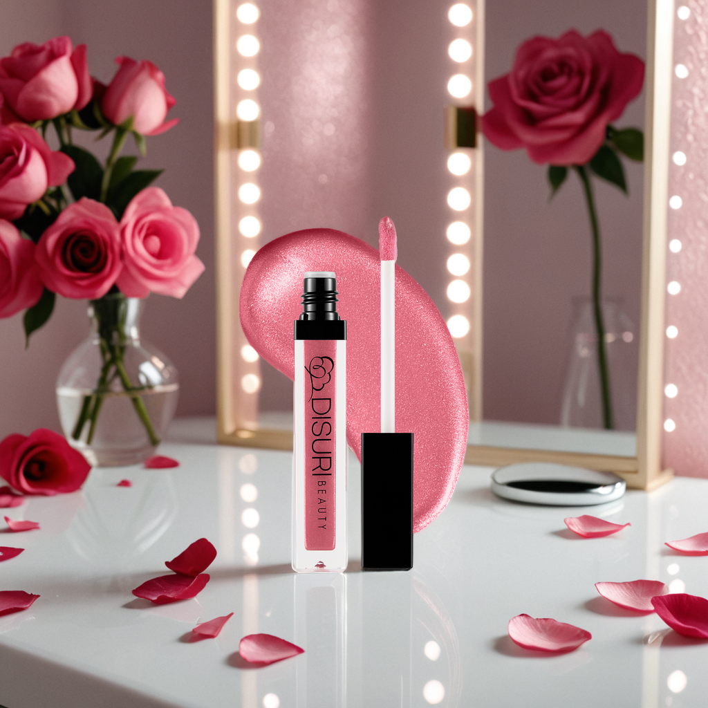 DISURI Beauty Shimmer Lip Gloss - Kiss and Tell