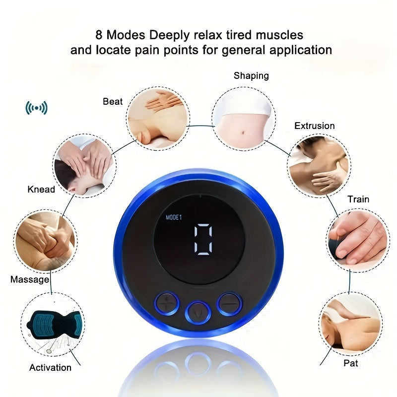 Portable EMS Pulse Massager – Rechargeable Full-Body Muscle Relaxation(Blue)-4