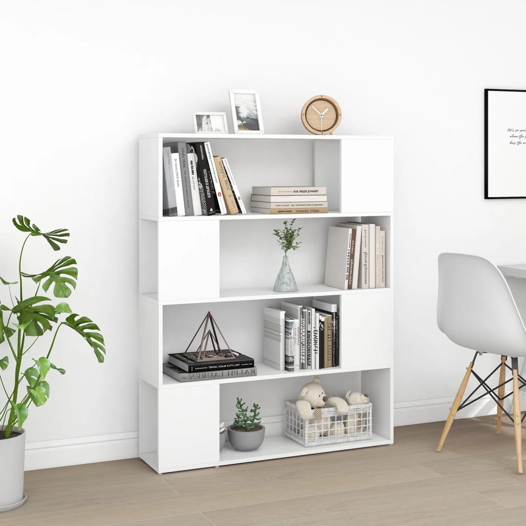 NNEVL Book Cabinet Room Divider White 100x24x124 cm