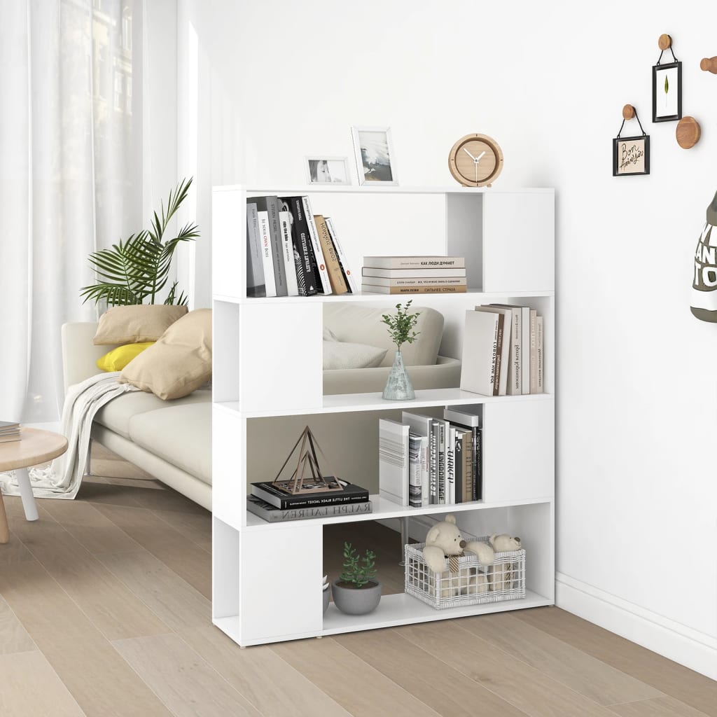 NNEVL Book Cabinet Room Divider White 100x24x124 cm