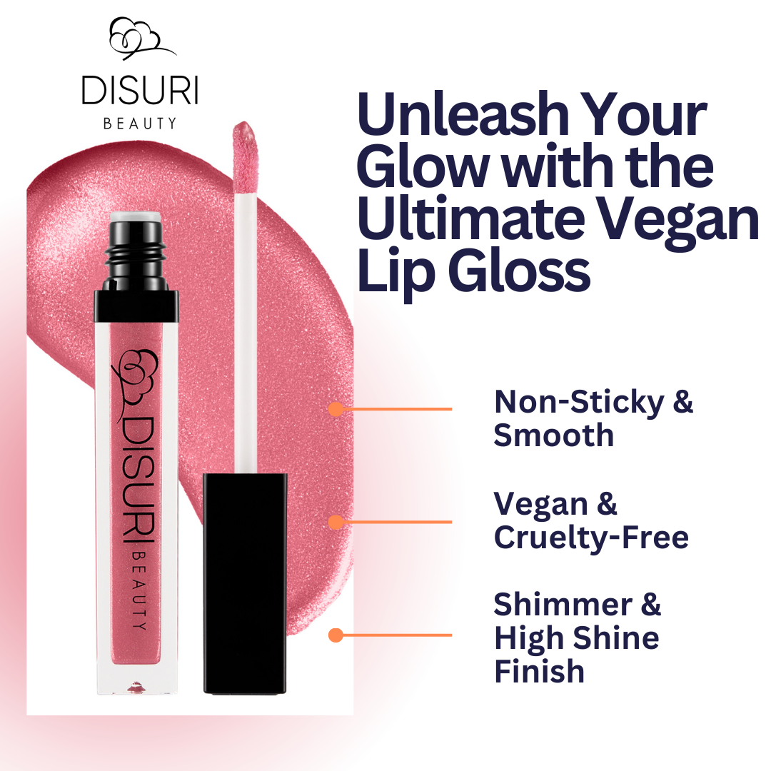 DISURI Beauty Shimmer Lip Gloss - Kiss and Tell