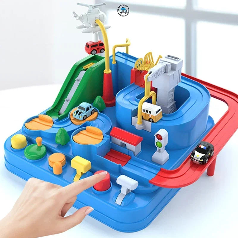 Racing Rail Car Model Educational Toy for Kids (Blue)-1