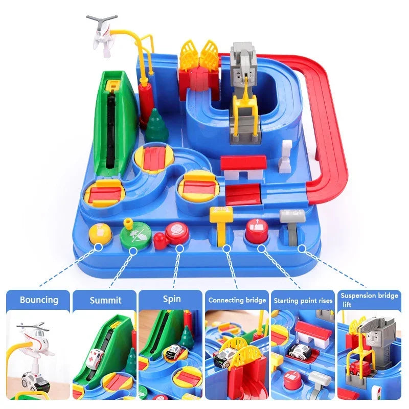 Racing Rail Car Model Educational Toy for Kids (Blue)-3