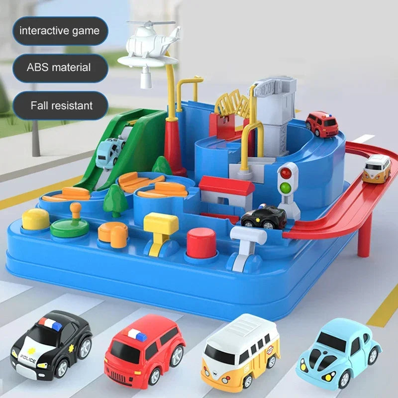 Racing Rail Car Model Educational Toy for Kids (Blue)-4