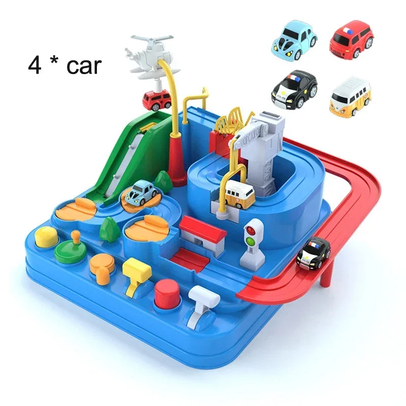 Racing Rail Car Model Educational Toy for Kids (Blue)-2