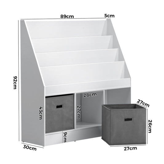 NNEED Kids Bookshelf Toy Box Organiser Display Shelf