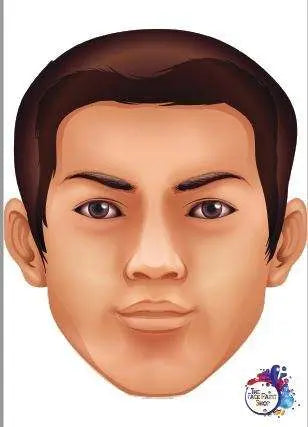 Laminated Face Paint & Make up Practice Face - Boy