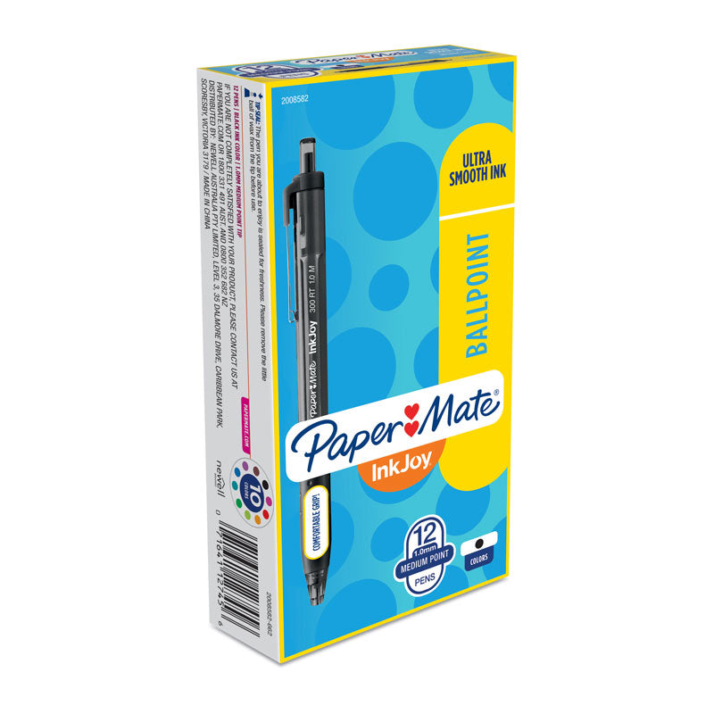 NNEDSZ PAPER MATE InkJoy 300RT Ball Pen Black Box of 12