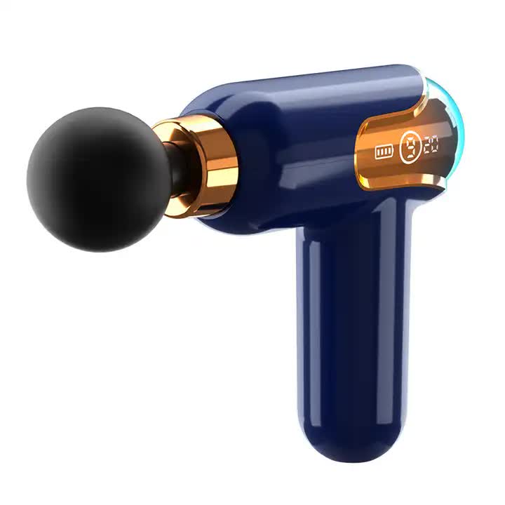 NNEDSZ LC002 Deep Blue Portable Massage Gun - Deep Tissue Muscle Massager with 4 Heads and 9 Speed Settings
