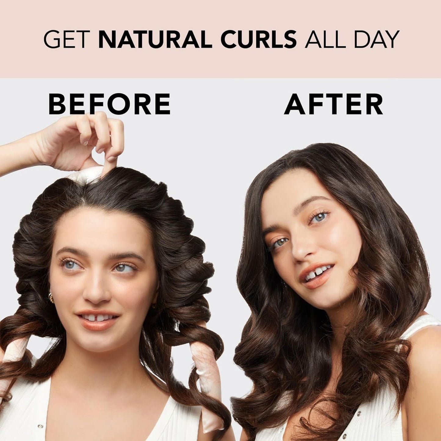 NNEDSZ 2 Pcs Light Orange Satin Heatless Hair Curling Rod Set for Sleep-In Styling | No Heat Damage | Tie-Dye Design